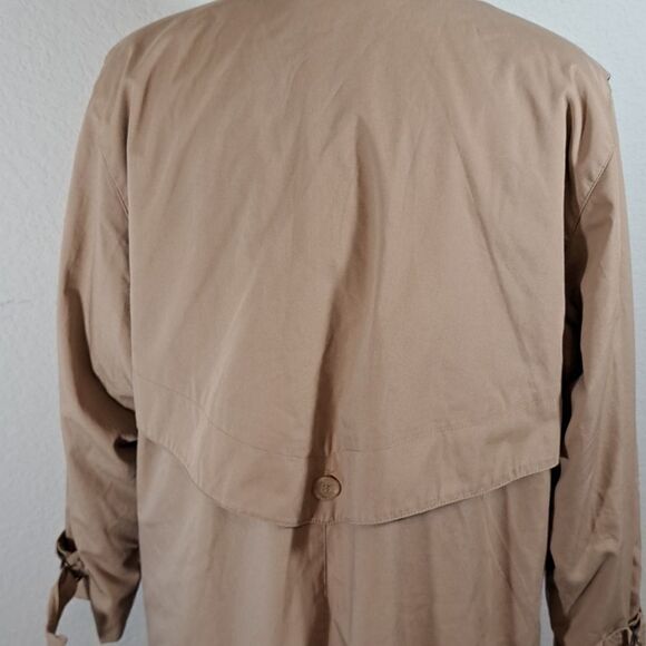Classic Vintage Trench Coat Removable zipper Lining Pockets Funnel Neck Size 8 - Picture 5 of 16
